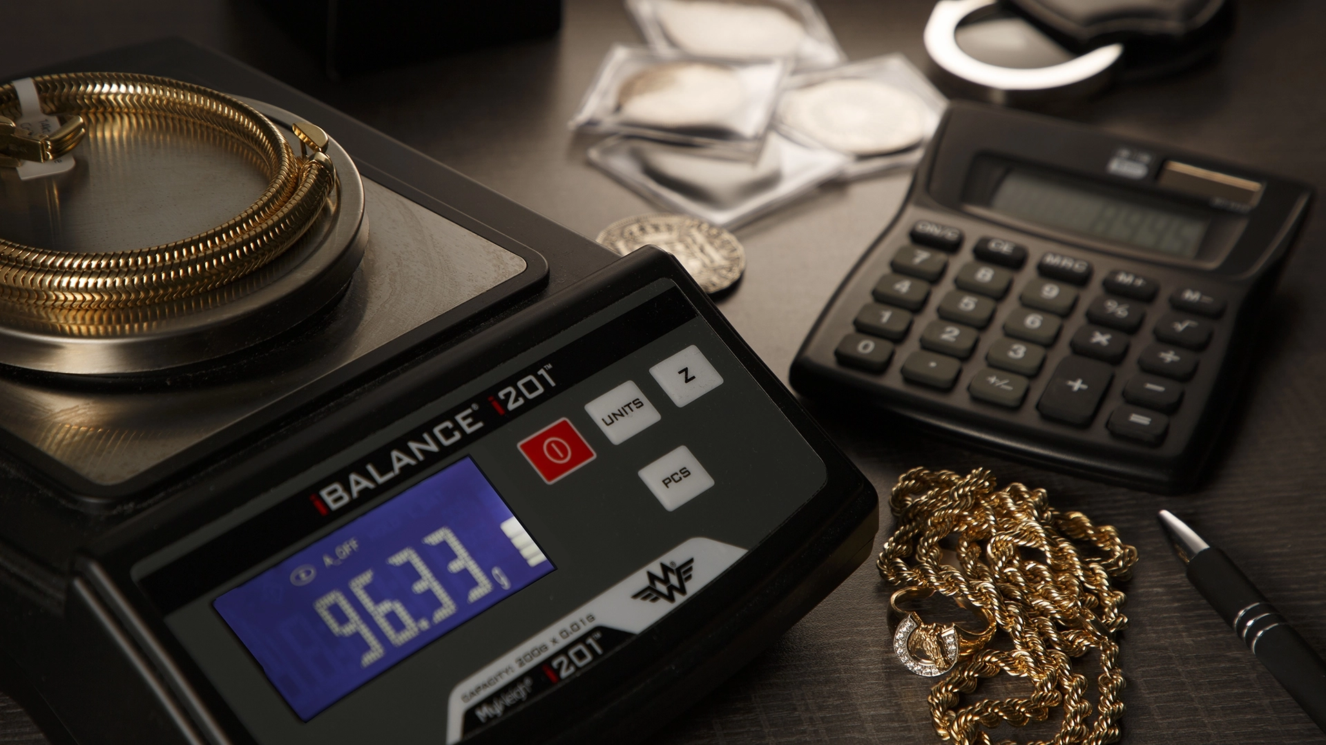 Gold and Calculator