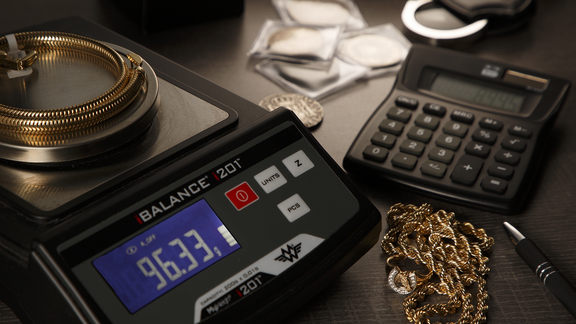Gold and Calculator