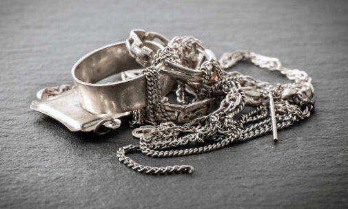 Pile of silver jewellery